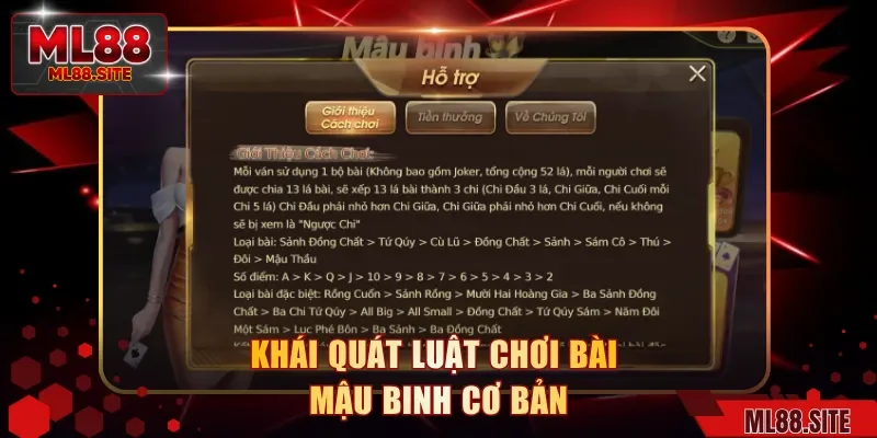 Khái quát luật chơi bài mậu binh cơ bản